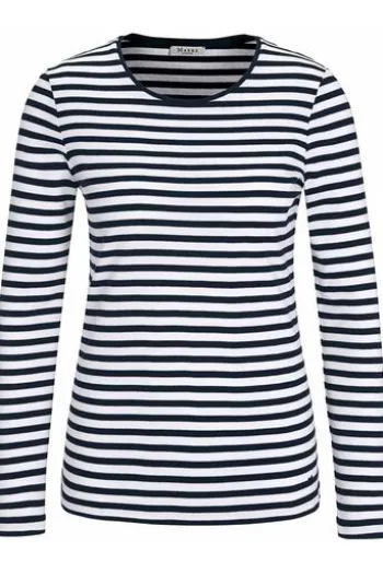 MAERZ Shirt marine gestreift langarm