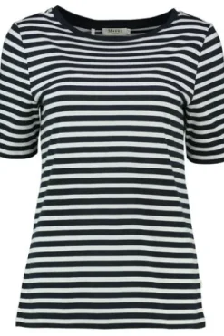 MAERZ Shirt marine gestreift in softer Baumwoll-Mixqualität
