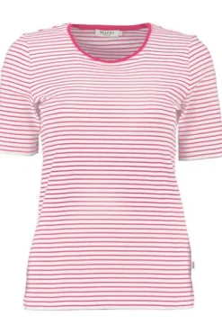 MAERZ Shirt pink gestreift in hautfreundlicher Stretch-Qualität
