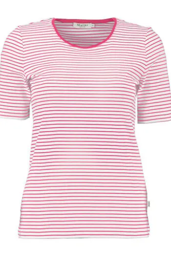 MAERZ Shirt pink gestreift in hautfreundlicher Stretch-Qualität