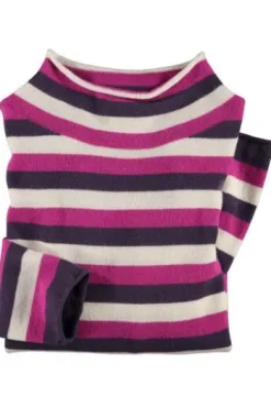 MAERZ Stehbund-Pullover pink gestreift