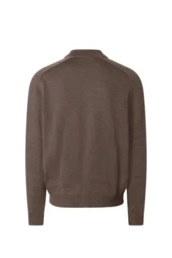 MAERZ Strickjacke braun extra feine Merinowolle
