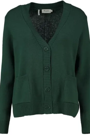 MAERZ Strickjacke grün aus hochwertiger Merinowolle