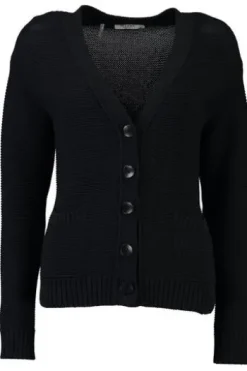 MAERZ Strickjacke marine im Soft-Cotton Linksstrick