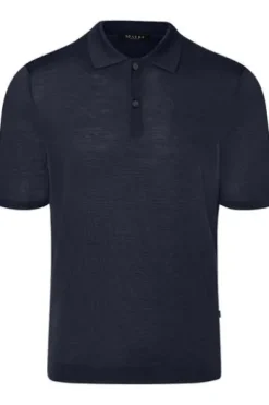 MAERZ Strick Polo Shirt marine Modern Fit