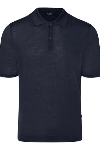MAERZ Strick Polo Shirt marine Modern Fit