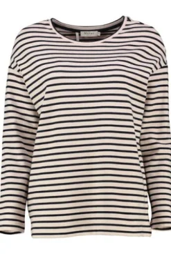 MAERZ Sweatshirt marine gestreift softe Baumwoll-Qualität