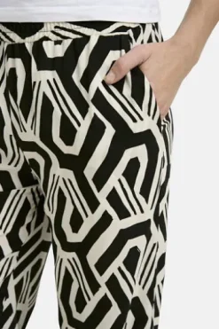 Milano Italy wideleg pants with elastic waist black print