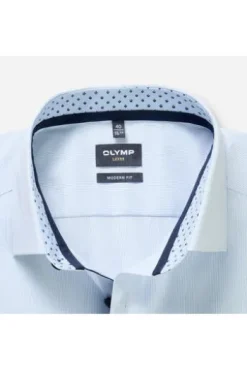 OLYMP Business Hemd Luxor bleu gestreift Modern Fit Langarm