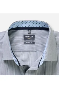 OLYMP Business Hemd Luxor marine gestreift Modern Fit Langarm