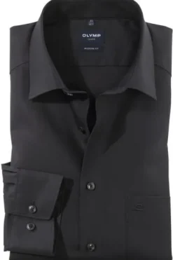 OLYMP Business Hemd Luxor schwarz Modern Fit Langarm