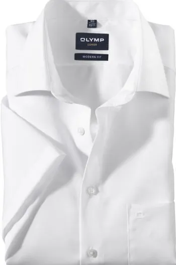 OLYMP Hemd weiss Modern Fit Kurzarm Kentkragen