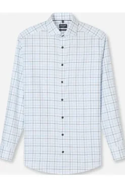OLYMP Karo Hemd Luxor bleu kariert Modern Fit Langarm