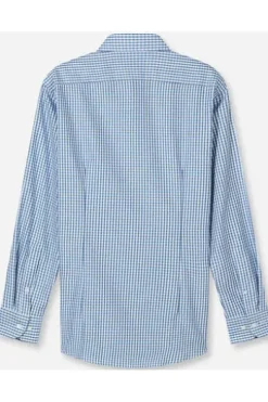 OLYMP Karo Hemd Luxor marine kariert Modern Fit Langarm