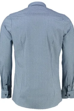 OLYMP Level Five gemustertes Hemd langarm Slim Fit bleu