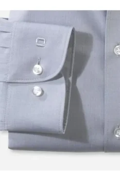 OLYMP Level Five gemustertes Hemd langarm Slim Fit mittelgrau
