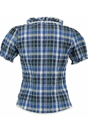 OS TRACHTE blau karierte Bluse
