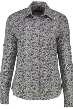 OS TRACHTEN Bluse grün im floralen Dessin