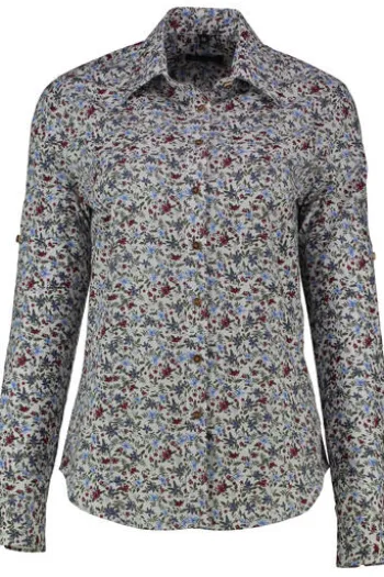 OS TRACHTEN Bluse grün im floralen Dessin