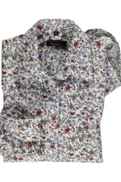 OS TRACHTEN Bluse grün im floralen Dessin