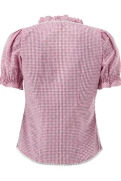 OS TRACHTEN Bluse pink kariert Kurzarm