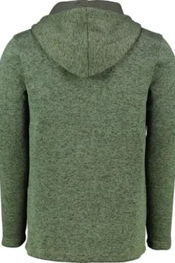 OS TRACHTEN Fleece-Jacke grün meliert mit Kapuze