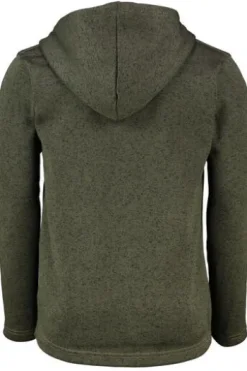 OS TRACHTEN Fleece-Jacke oliv meliert mit Kapuze