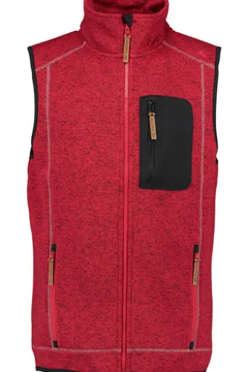 OS TRACHTEN Fleece-Weste rot meliert