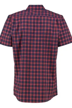 OS TRACHTEN Funktions Hemd rot kariert Regular Fit Kurzarm Stretch