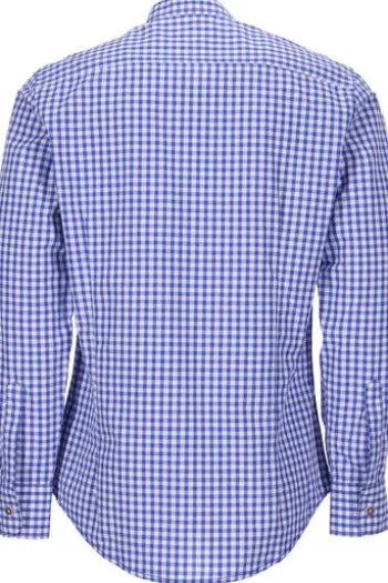 OS TRACHTEN Hemd blau kariert Slim Fit Langarm