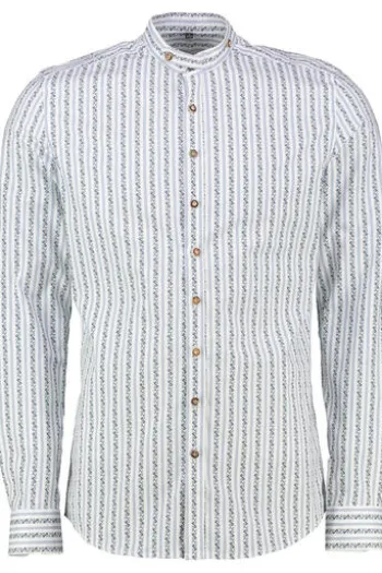 OS TRACHTEN Hemd blau Slim Fit Langarm Stehkragen