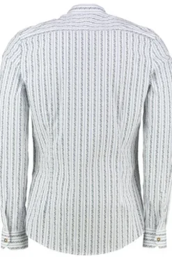OS TRACHTEN Hemd blau Slim Fit Langarm Stehkragen