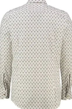 OS TRACHTEN Hemd braun gemustert Slim Fit Langarm Haifischkragen