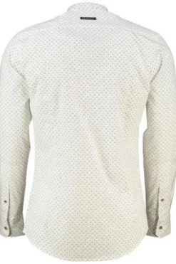 OS TRACHTEN Hemd dunkelgrün gemustert Slim Fit Langarm