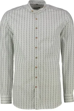 OS TRACHTEN Hemd grün Slim Fit Langarm Stehkragen