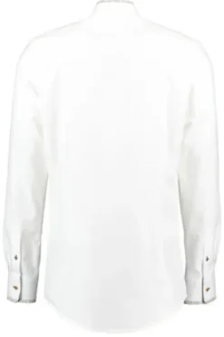 OS TRACHTEN Hemd weiß/grün Slim Fit Langarm