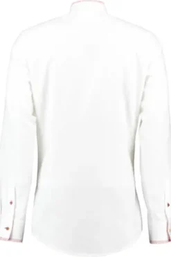 OS TRACHTEN Hemd weiß/rot Slim Fit Langarm