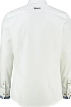 OS TRACHTEN Hemd weiss/blau Slim Fit