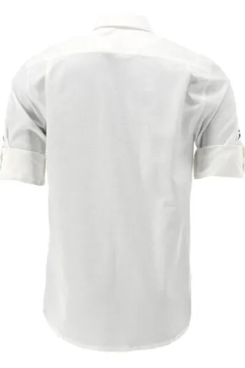 OS TRACHTEN Hemd weiss einfarbig Regular Fit Kurzarm