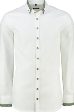 OS TRACHTEN Hemd weiss/grün Slim Fit