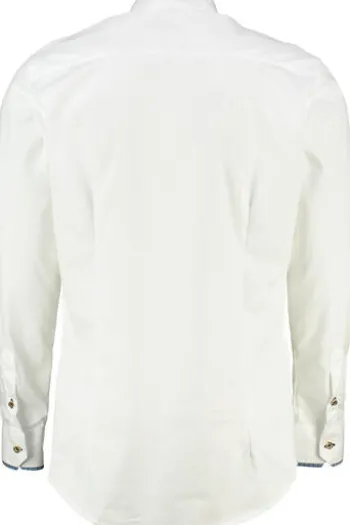 OS TRACHTEN Hemd weiss/jeans Slim Fit Langarm