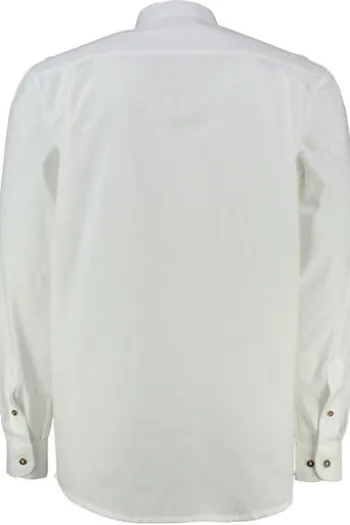 OS TRACHTEN Hemd weiss Regular Fit Langarm mit Bliesen