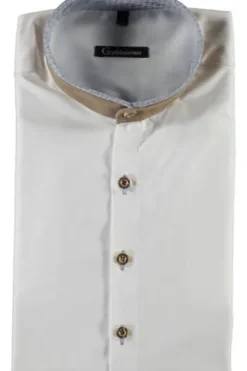 OS TRACHTEN Hemd weiss Slim Fit Langarm Stehkragen