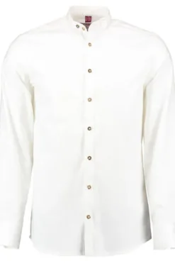 OS TRACHTEN Hemd weiss Slim Fit Langarm