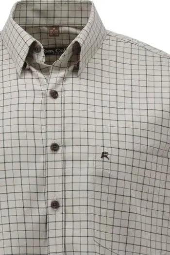 OS TRACHTEN Jagd Karo Hemd Beige kariert Regular Fit Langarm