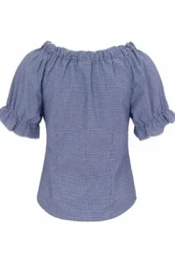OS TRACHTEN Karo-Bluse marine