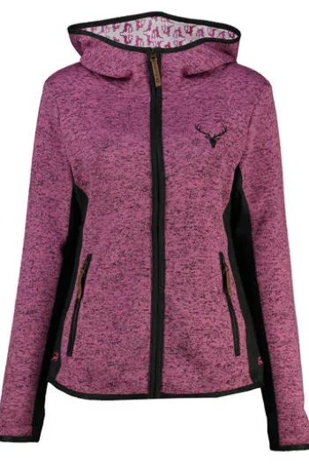 OS TRACHTEN Strickfleece-Jacke himbeere