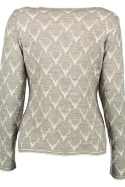 OS TRACHTEN Strickjacke taupe mit Hirschgeweih-Jacquard Dessin