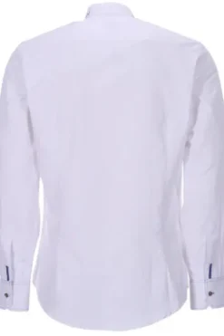 OS TRACHTEN Trachtenhemd weiss/blau Slim Fit Langarm