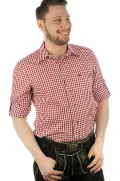 OS TRACHTEN Vichy-Karo-Hemd rot
